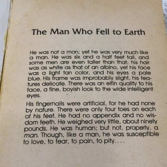 “The Man Who Fell To Earth” Vintage Science Fiction Paperback Book - Picture 5 of 8